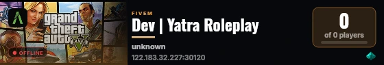 Dev | Yatra Roleplay live status badge