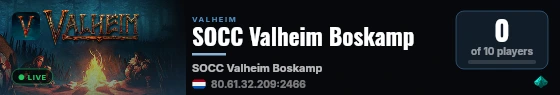 SOCC Valheim Boskamp live status badge