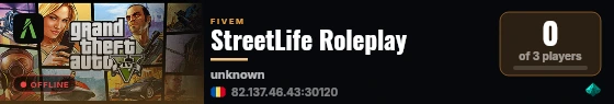 StreetLife Roleplay live status badge