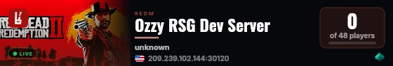 Ozzy RSG Dev Server live status badge