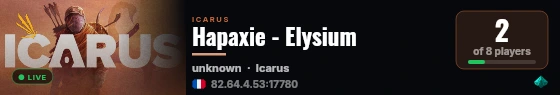 Hapaxie - Elysium live status badge