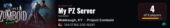 My PZ Server live status badge