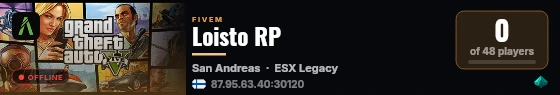 Loisto RP live status badge