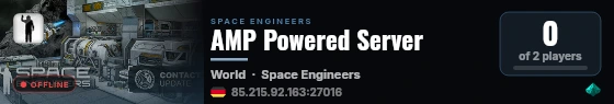 AMP Powered Server live status badge