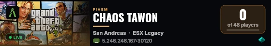 CHAOS TAWON live status badge