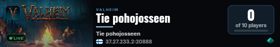 Tie pohojosseen live status badge