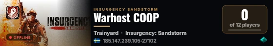 Warhost COOP live status badge