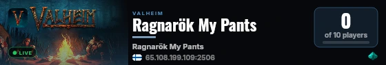 Ragnarök My Pants live status badge
