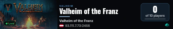 Valheim of the Franz live status badge