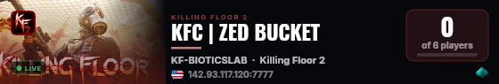 KFC | ZED BUCKET live status badge