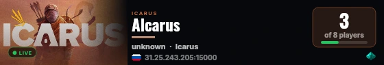 Alcarus live status badge