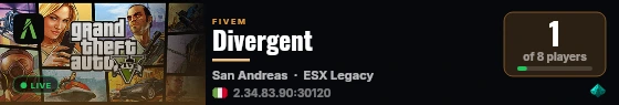 Divergent live status badge