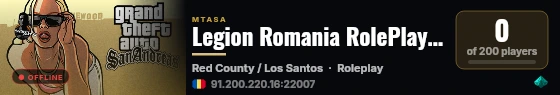 Legion Romania RolePlay [200.000$ de început], un nou început. live status badge