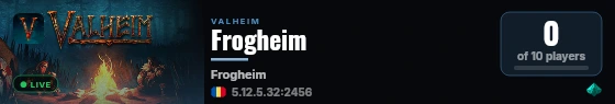 Frogheim live status badge
