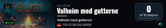 Valheim med gutterne live status badge