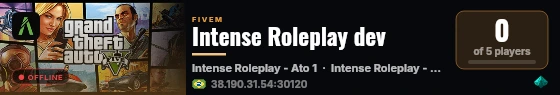Intense Roleplay dev live status badge
