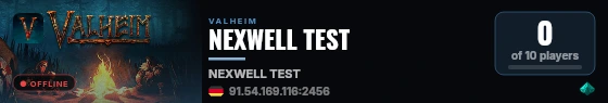 NEXWELL TEST live status badge