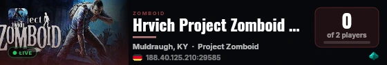Hrvich Project Zomboid Server live status badge