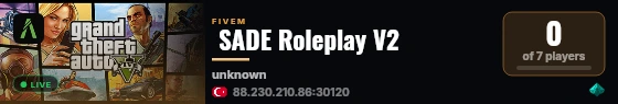  SADE Roleplay V2  live status badge