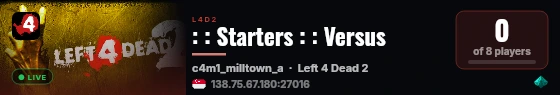 : : Starters : : Versus live status badge
