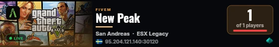 New Peak live status badge