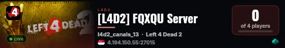 [L4D2] FQXQU Server live status badge