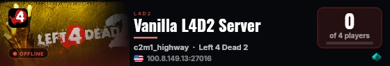 Vanilla L4D2 Server live status badge
