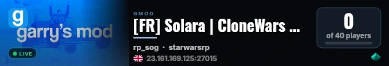 [FR] Solara | CloneWars RP | BASE | Serious live status badge
