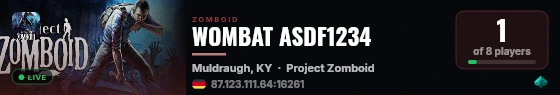WOMBAT ASDF1234 live status badge