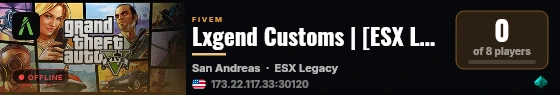 Lxgend Customs | [ESX Legacy] live status badge