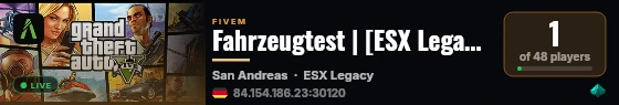 Fahrzeugtest | [ESX Legacy] live status badge