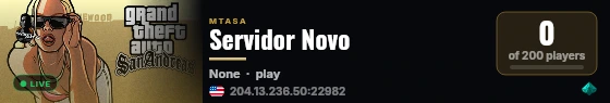 Servidor Novo live status badge