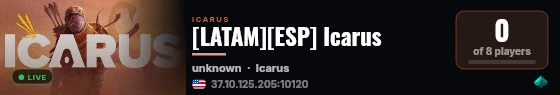 [LATAM][ESP] Icarus live status badge