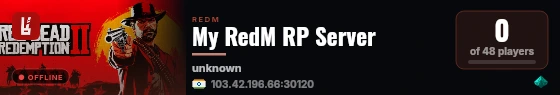 My RedM RP Server live status badge