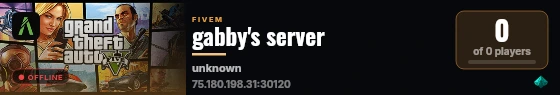 gabby's server live status badge