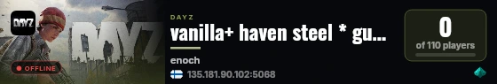 vanilla+ haven steel * guns++ * hardcore * solo play | Livonia live status badge