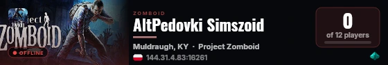 AltPedovki Simszoid live status badge