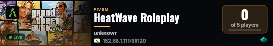 HeatWave Roleplay live status badge