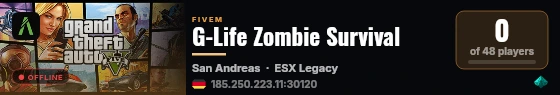 G-Life Zombie Survival live status badge