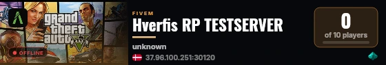Hverfis RP TESTSERVER live status badge