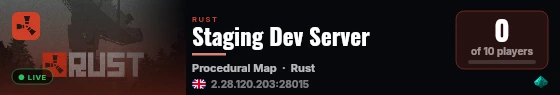 Staging Dev Server live status badge