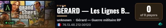 GÉRARD — Les Lignes Brisées live status badge