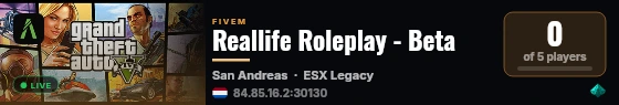 Reallife Roleplay - Beta live status badge