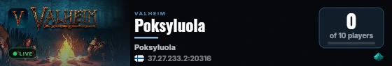 Poksyluola live status badge