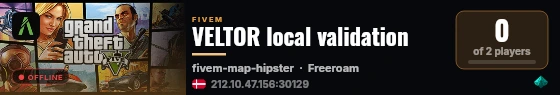 VELTOR local validation live status badge