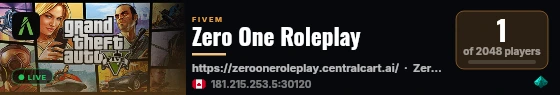Zero One Roleplay live status badge