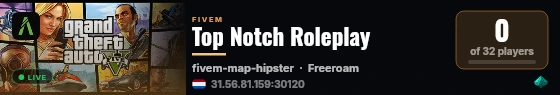 Top Notch Roleplay live status badge
