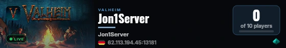 Jon1Server live status badge