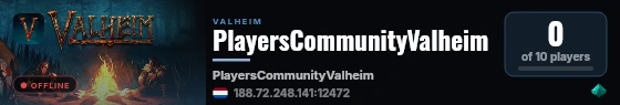 PlayersCommunityValheim live status badge