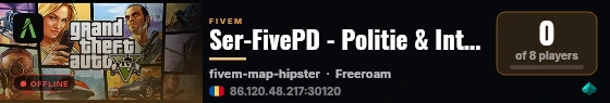 Ser-FivePD - Politie & Interventii Rapide live status badge